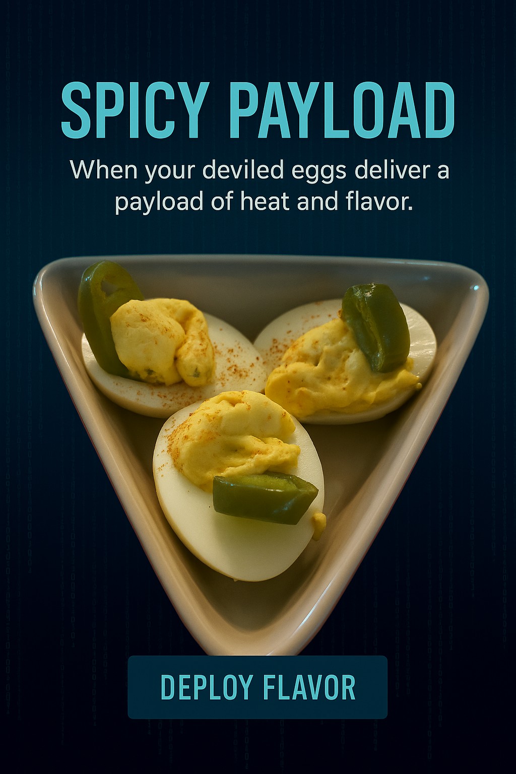 Spicy Payload deviled eggs